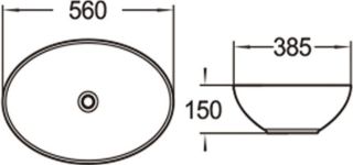 Раковина накладная SantiLine SL-1077 56см белый